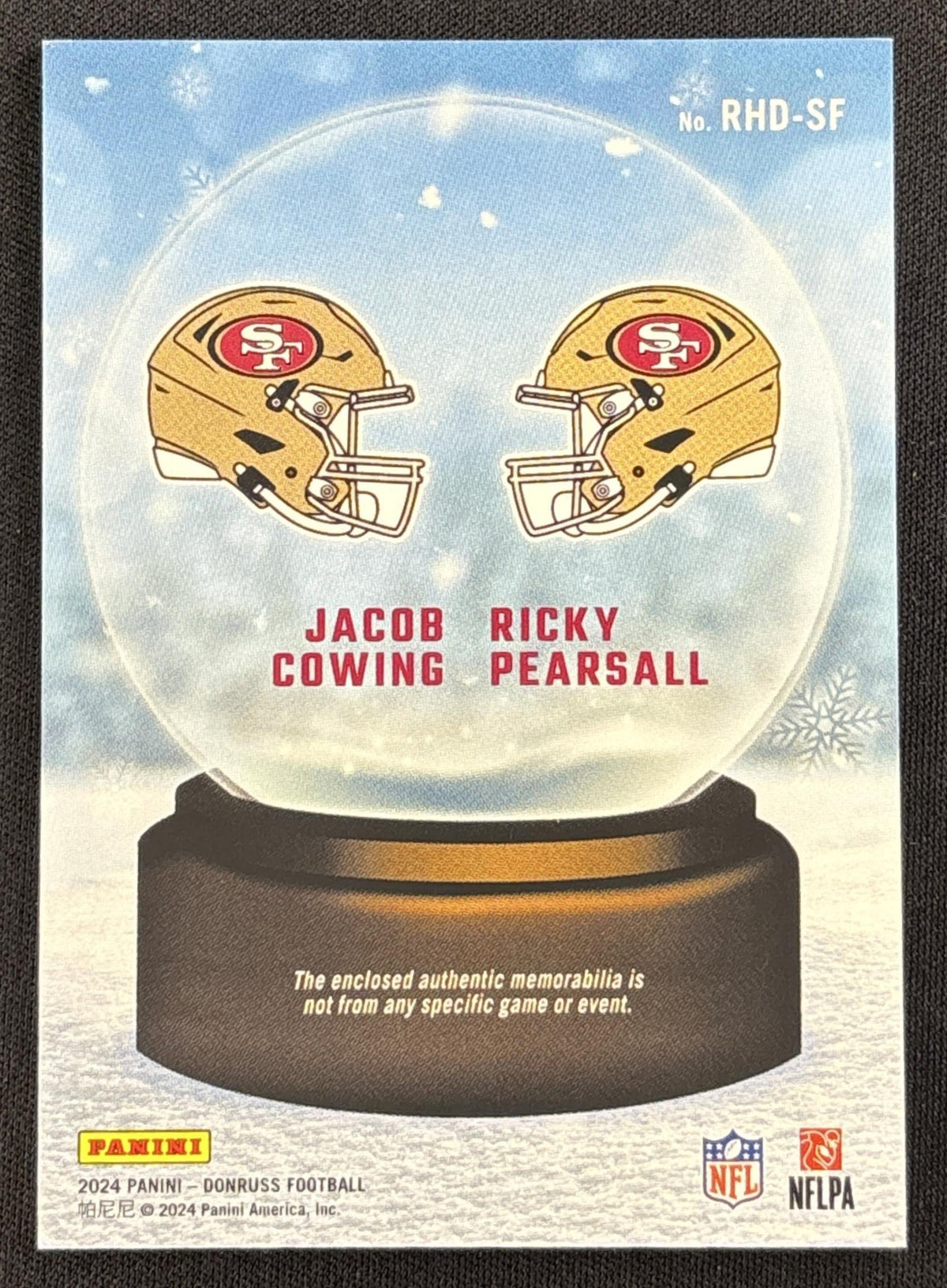 Jacob Cowing Ricky Pearsall 2024 Panini Donruss Rookie Holiday Sweater Dual 49ers #2