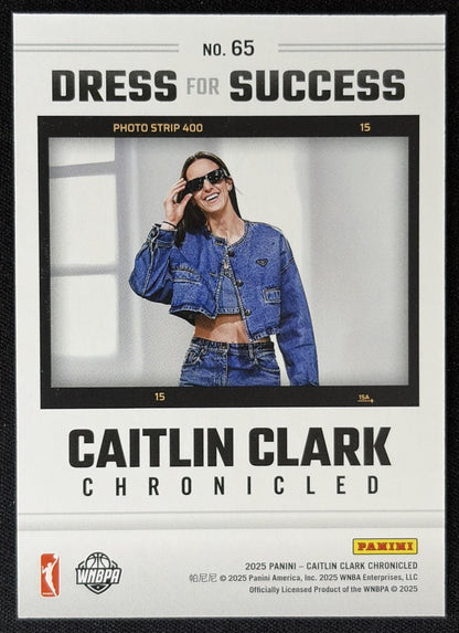 Caitlin Clark 2025 Panini Chronicled Dress For Success Holo Fever 65 Indiana Fever Sports Trading Card