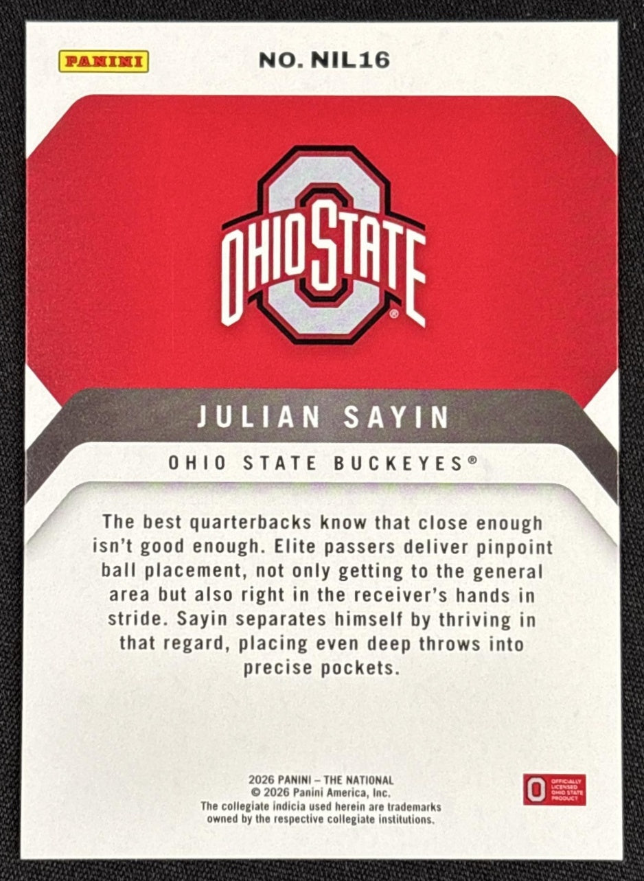 Julian Sayin 2026 Panini NSCC Silver Pack Foil Sports Trading Cards