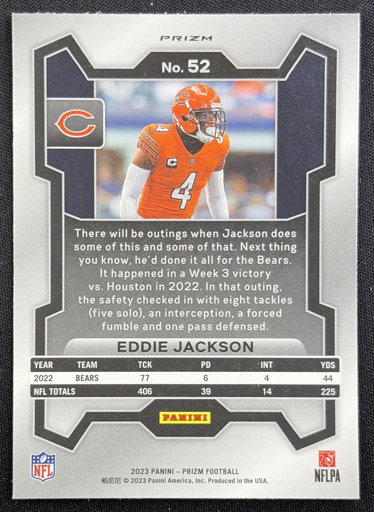 Eddie Jackson 2023 Panini Prizm Green Wave Bears