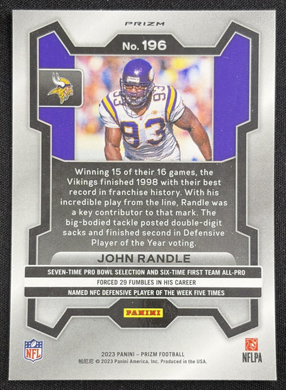 John Randle 2023 Panini Prizm Orange Ice Vikings Sports Trading Card