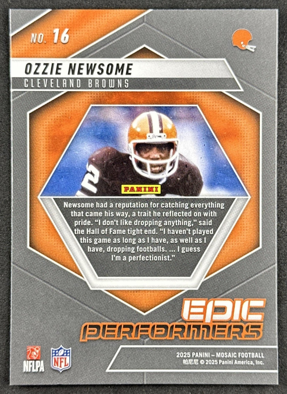 Ozzie Newsome 2025 Panini Mosaic Epic Performers Browns Back