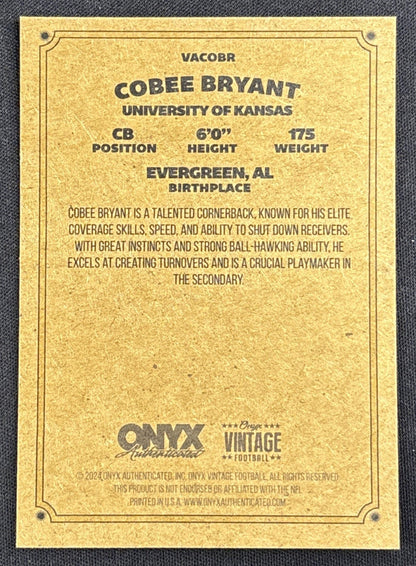 Cobee Bryant 2025 Onyx Vintage Auto