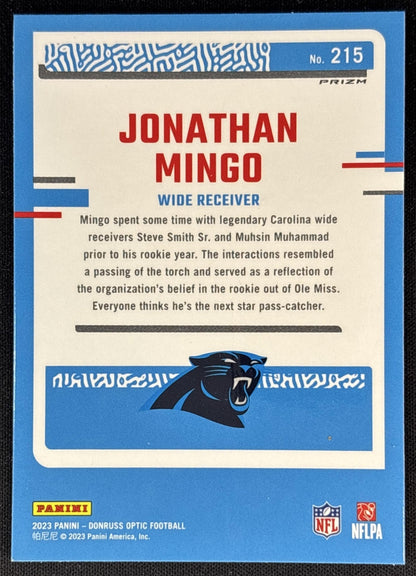 Jonathan Mingo 2023 Panini Donruss Optic Blue Hyper Prizm Panthers