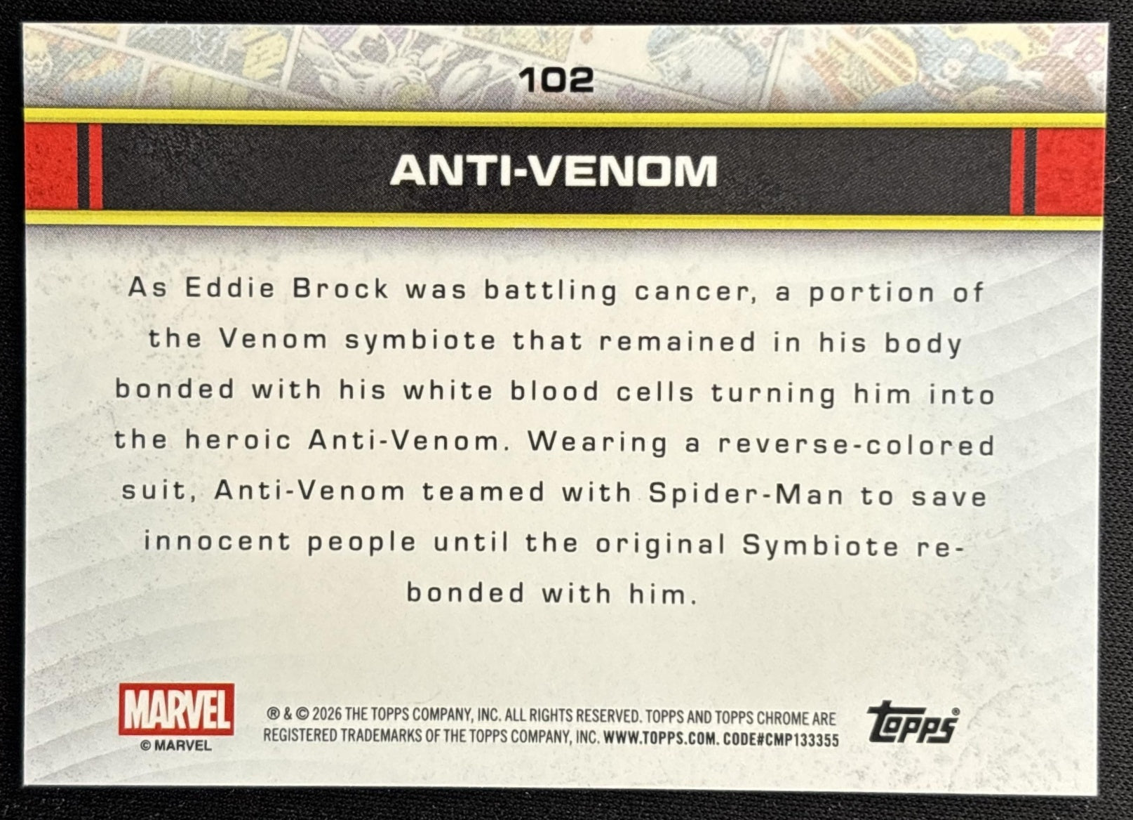 Anti-Venom 2026 Topps Chrome Marvel Comics