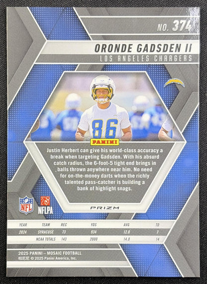 Oronde Gadsden II 2025 Panini Mosaic Rookies Red Prizm Chargers