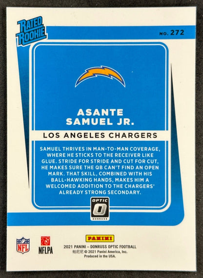 Asante Samuel Jr. 2021 Donruss Optic Rated Rookie Chargers Football