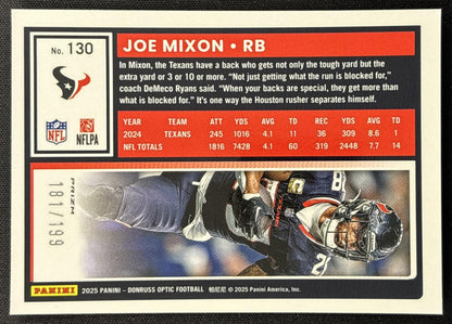 Joe Mixon 2025 Panini Donruss Optic Flex Prizm /199 Texans Sports Trading Cards