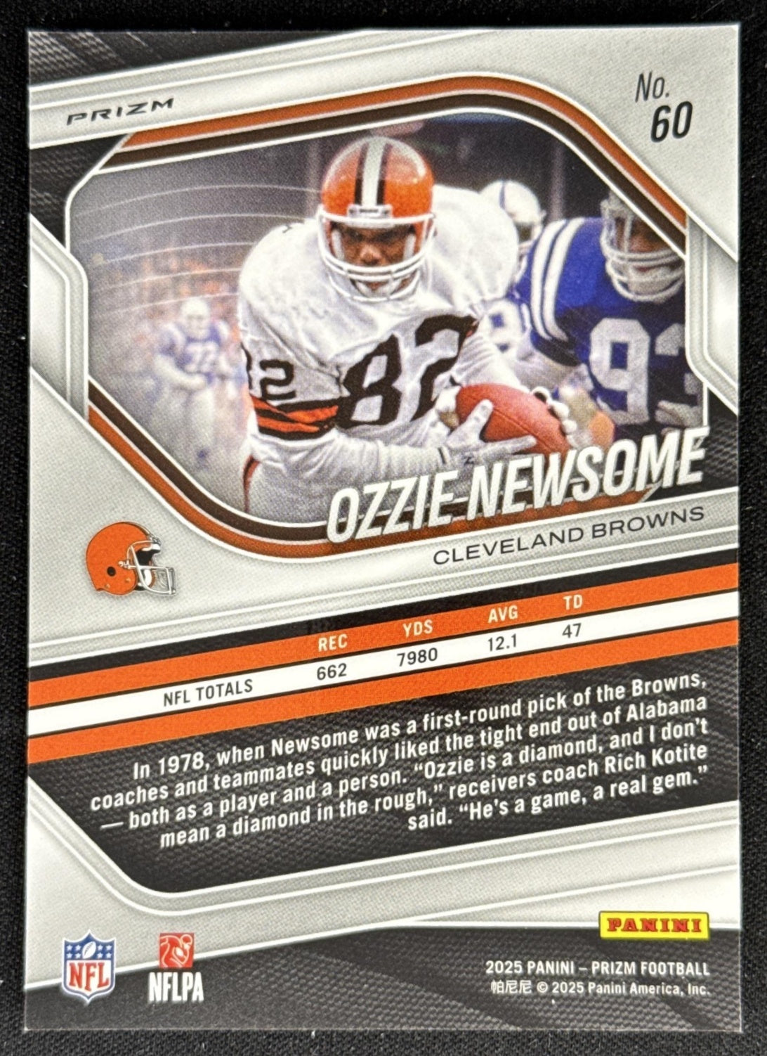 Ozzie Newsome 2025 Panini Prizm Red White & Blue Browns Sports Trading Card