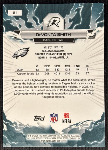 DeVonta Smith 2025 Topps Resurgence Eagles Philadelphia Eagles back