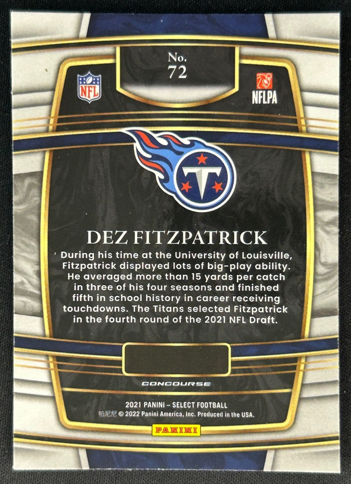 Dez Fitzpatrick Select Concourse Rookie Tennessee Titans Sports Trading Cards
