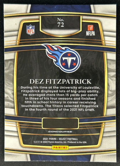Dez Fitzpatrick Select Concourse Rookie Tennessee Titans Sports Trading Cards