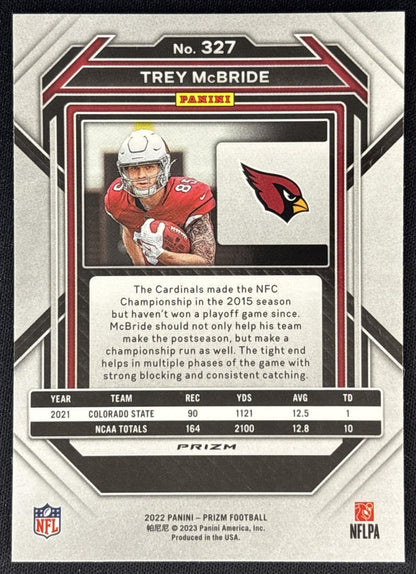 Trey McBride 2022 Panini Prizm Orange Ice Cardinals Back