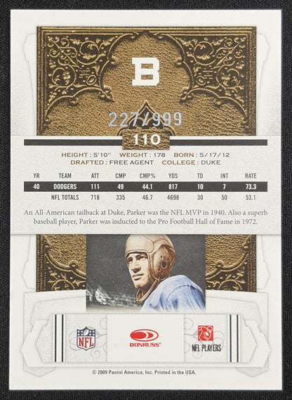 Ace Parker 2009 Panini Donruss College Greats /999