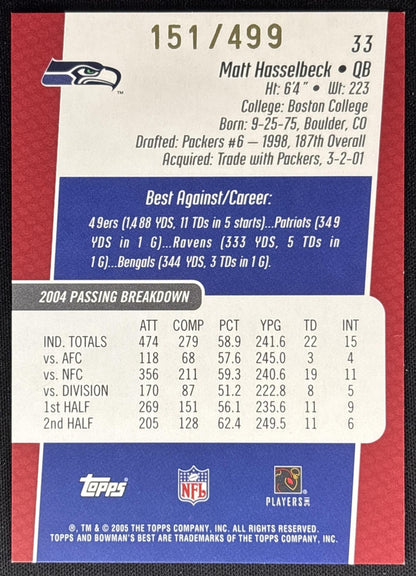 Matt Hasselbeck 2004 Bowman's Best Red /499 Seahawks 2 Sports Trading Cards