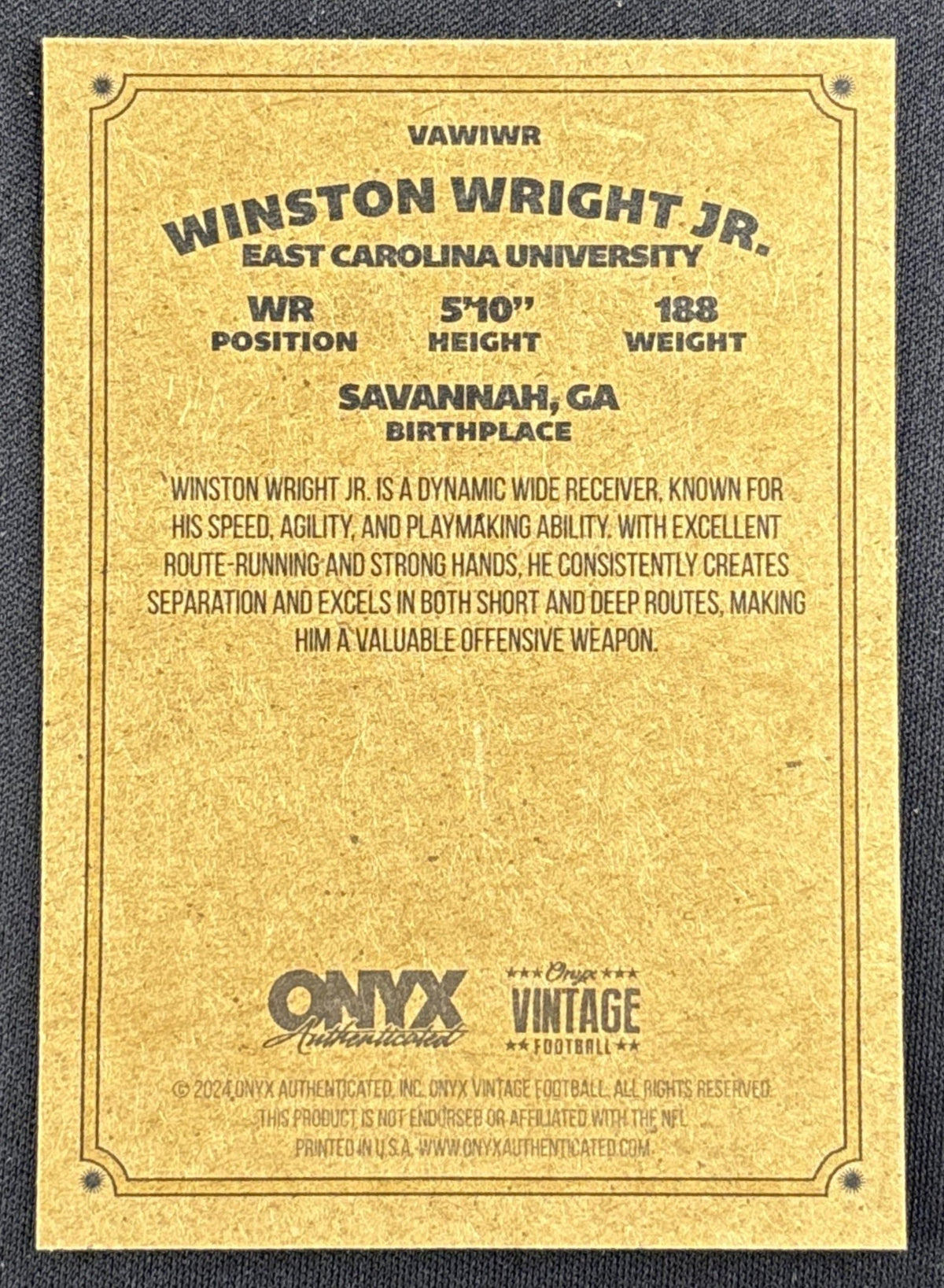 Winston Wright 2024 Onyx Vintage Collection Auto #1