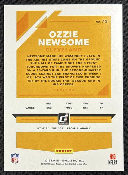 Ozzie Newsome 2019 Panini Donruss Season Stat Line /500 Browns