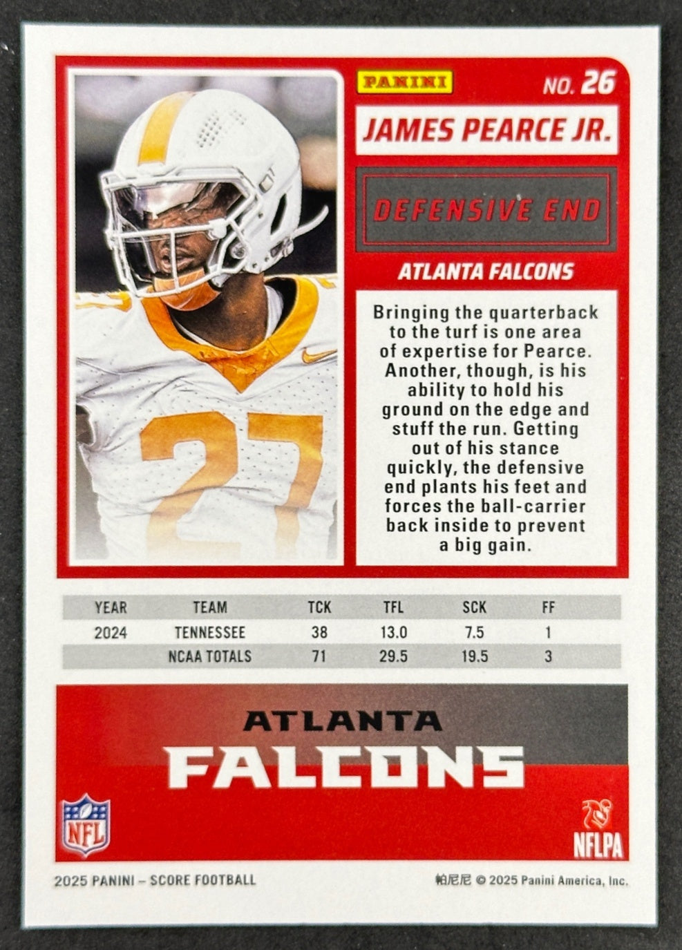 James Pearce Jr. 2025 Score Rookies Falcons Football