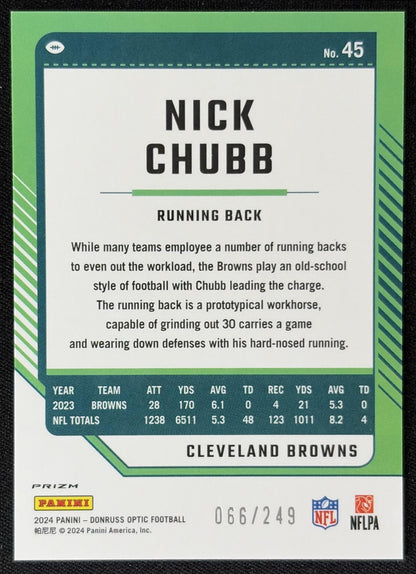 Nick Chubb 2024 Panini Donruss Optic Orange /249 Browns