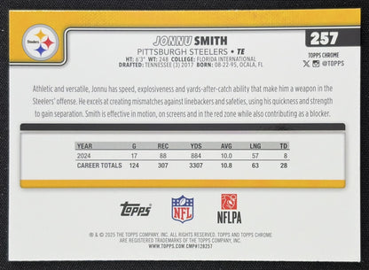 Jonnu Smith 2025 Topps Chrome Yellow Wave Refractor /275 Steelers