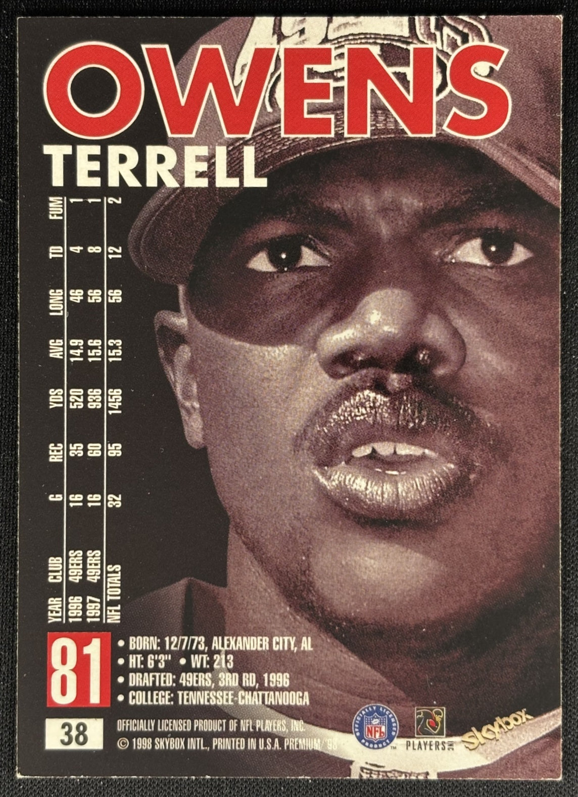 Terrell Owens 1997 Skybox Premium 49ers Sports Trading Cards