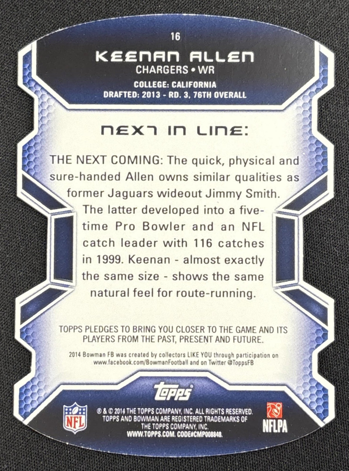 Keenan Allen 2014 Bowman Die Cut Blue /99 Chargers