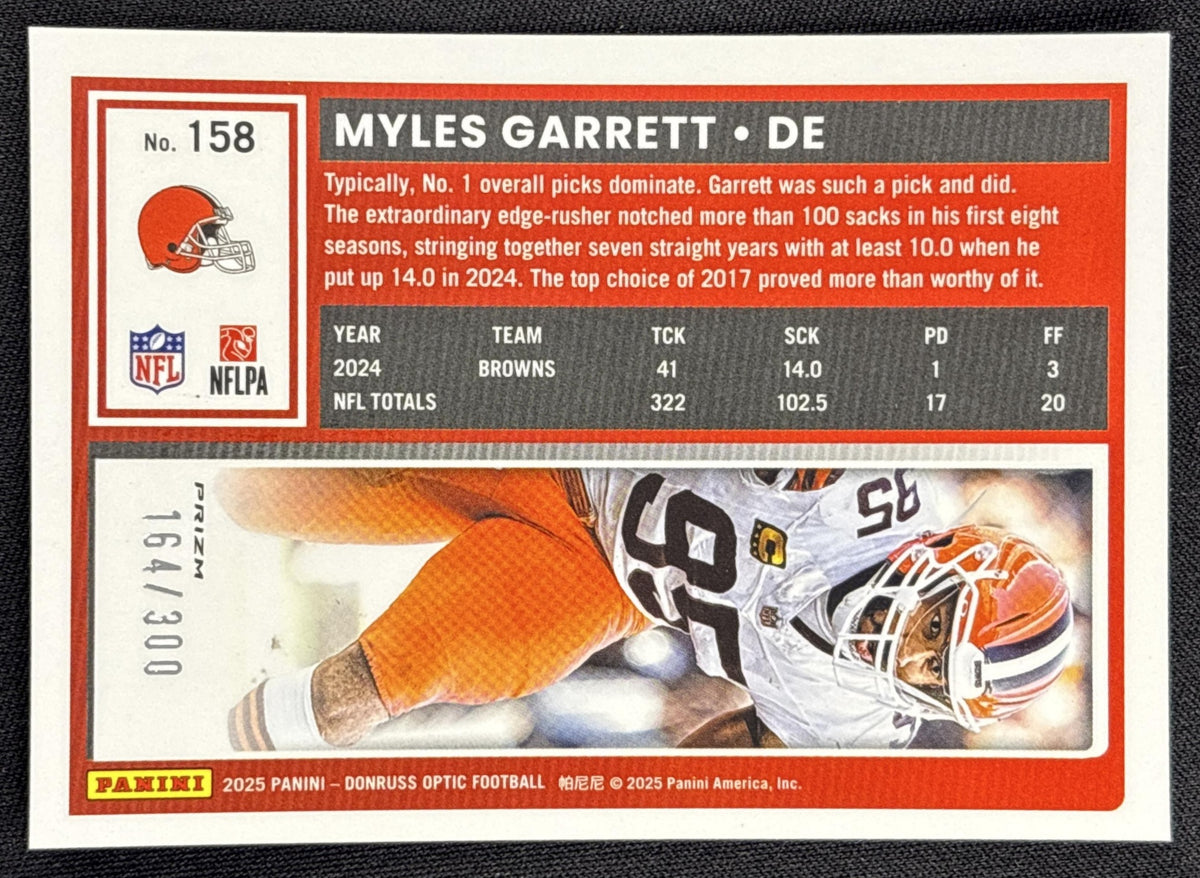 Myles Garrett 2025 Panini Donruss Optic Wave Prizm /300 Browns