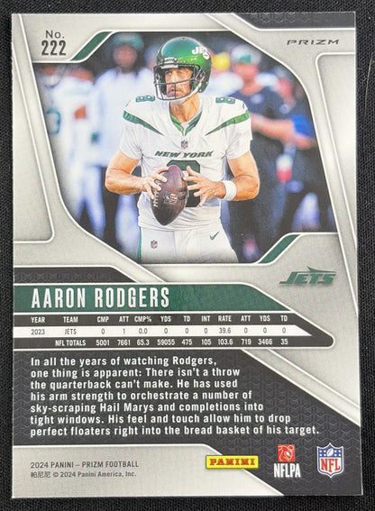 Aaron Rodgers 2024 Panini Prizm Green Wave Jets Sports Trading Card