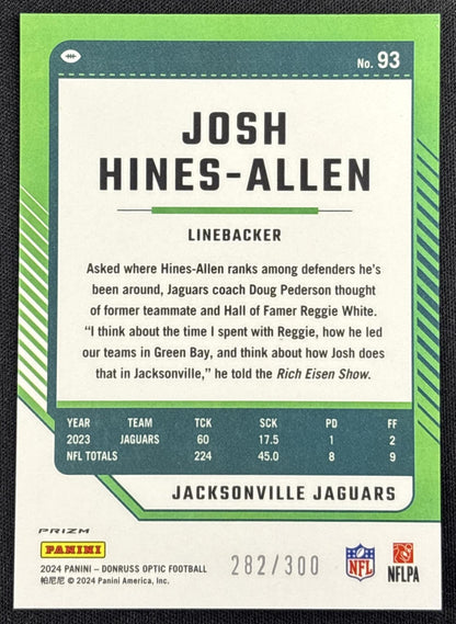 Josh Hines-Allen 2024 Panini Donruss Optic Wave /300 Jaguars