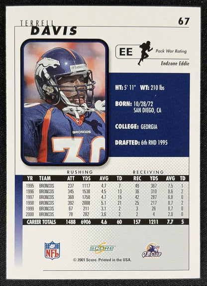 Terrell Davis 2001 Score Select Broncos