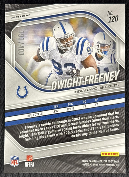 Dwight Freeney 2025 Panini Prizm Pandora /400 Colts back