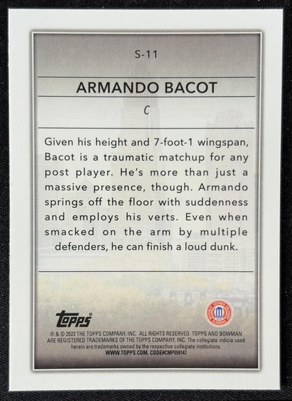 Armando Bacot 2022 Bowman Chrome University Skyscraping Tar Heels