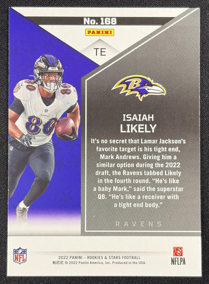 Isaiah Likely 2022 Panini Rookies & Stars Red Ravens