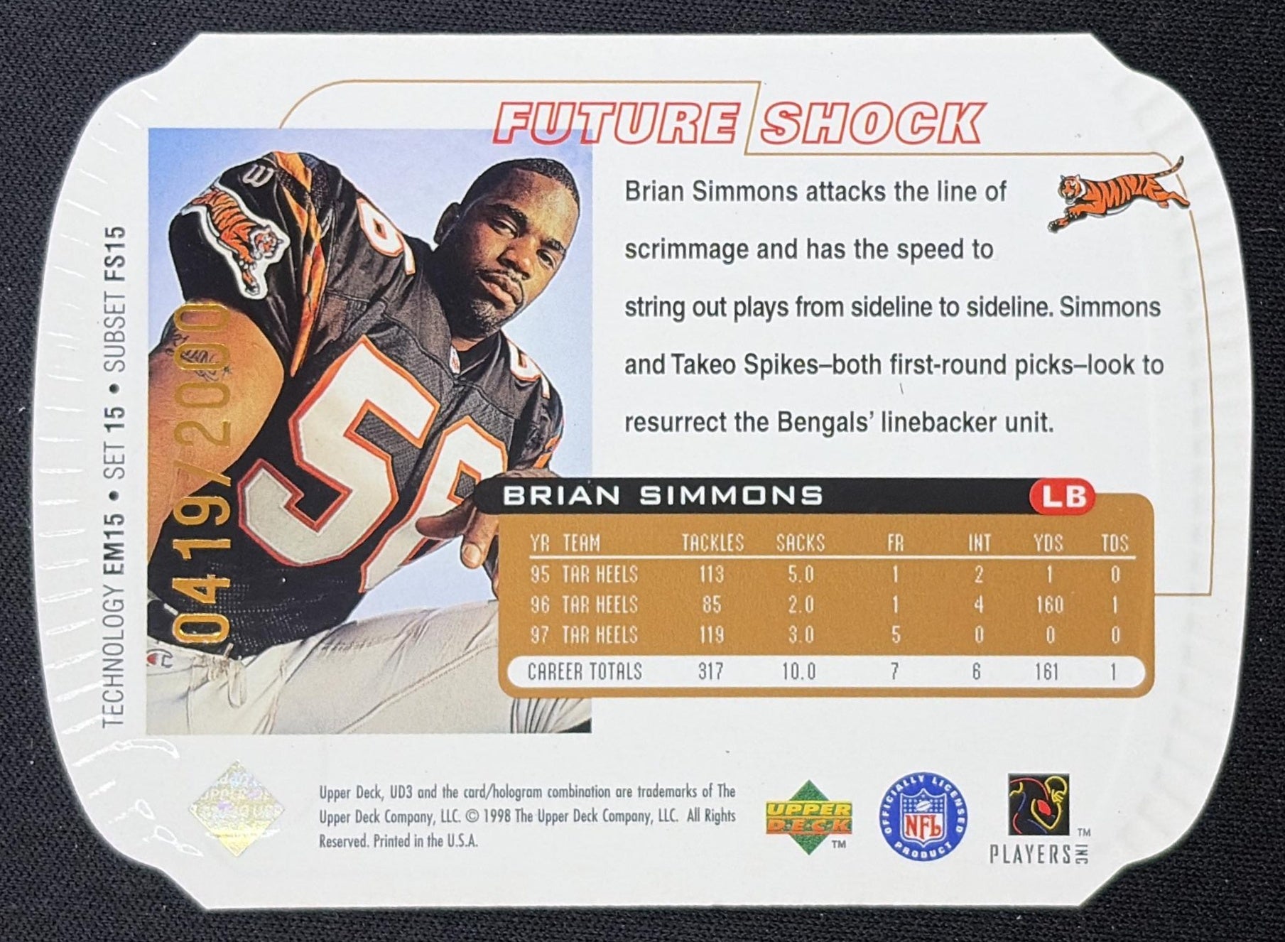Brian Simmons 1998 Upper Deck /2000 Bengals