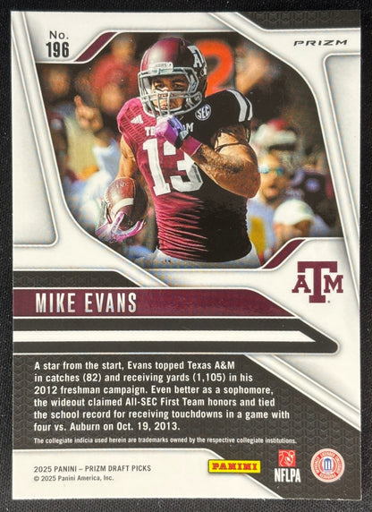 Mike Evans 2025 Prizm Draft Picks Silver Aggies Buccaneers Football