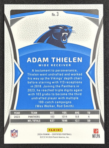 Adam Thielen 2024 Panini Certified Bronze Mirror /275 Panthers