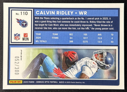 Calvin Ridley 2025 Panini Donruss Optic Wave Prizm /300 Titans Sports Trading Cards