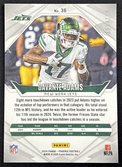 Davante Adams 2024 Panini Phoenix Green Fade /199 Jets