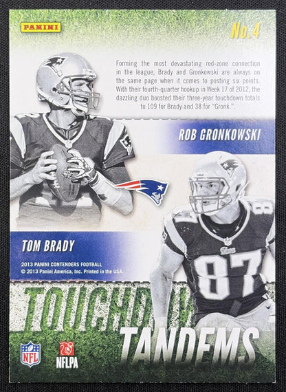 Tom Brady Rob Gronkowski 2013 Panini Contenders Touchdown Tandems Patriots back