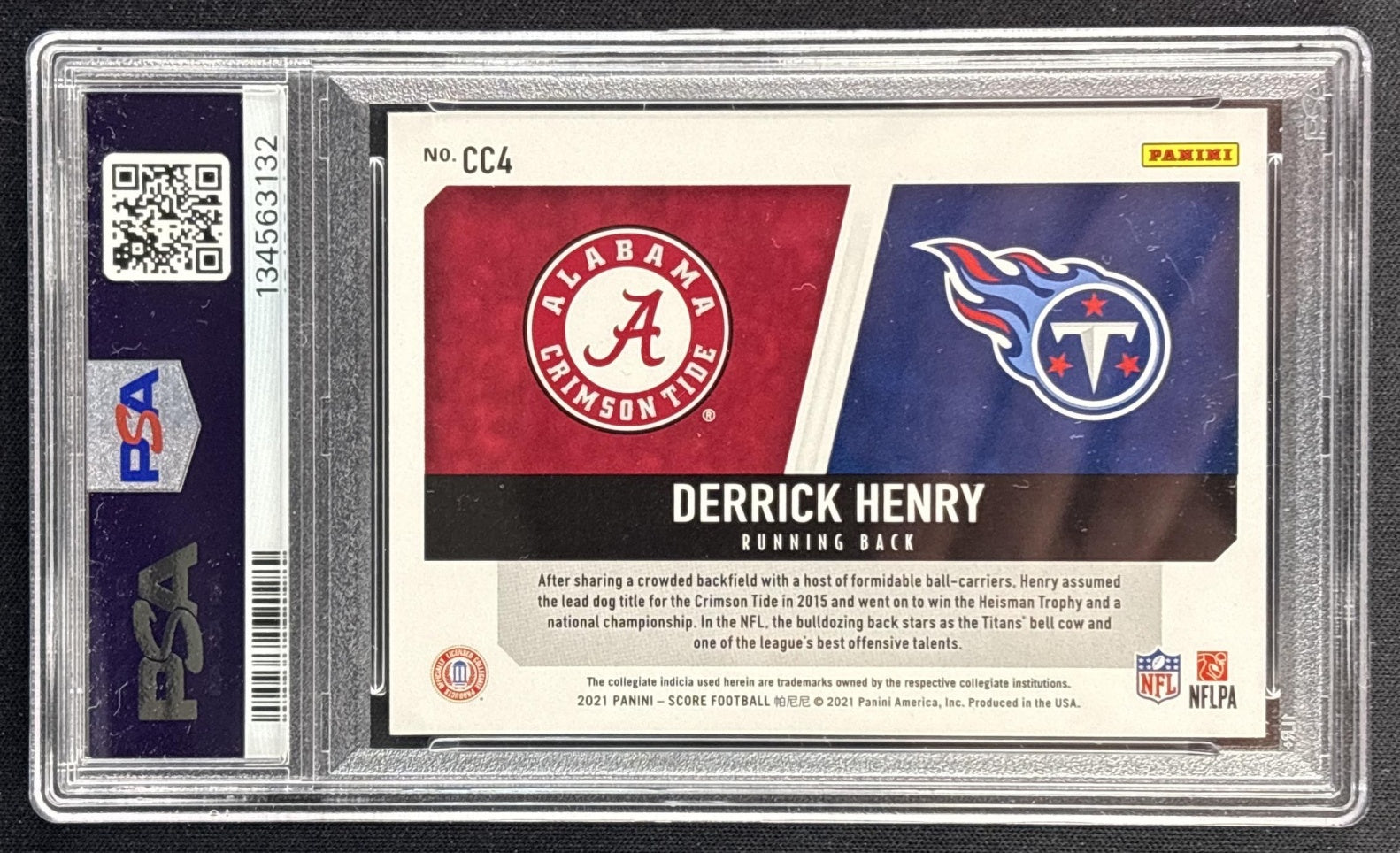 Derrick Henry 2021 Panini Score Collegiate Champions PSA 10 Titans Ravens 134563132 Sports Trading Cards