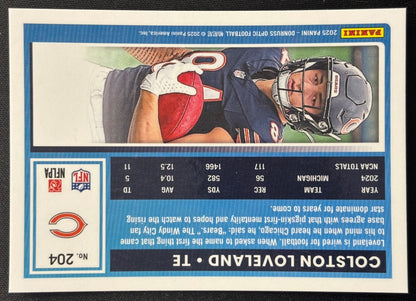 Colston Loveland 2025 Donruss Optic Rated Rookie Bears Sports Trading Cards