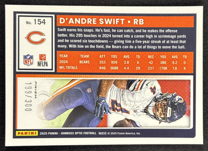 D'Andre Swift 2025 Panini Donruss Optic Wave Prizm /300 Bears