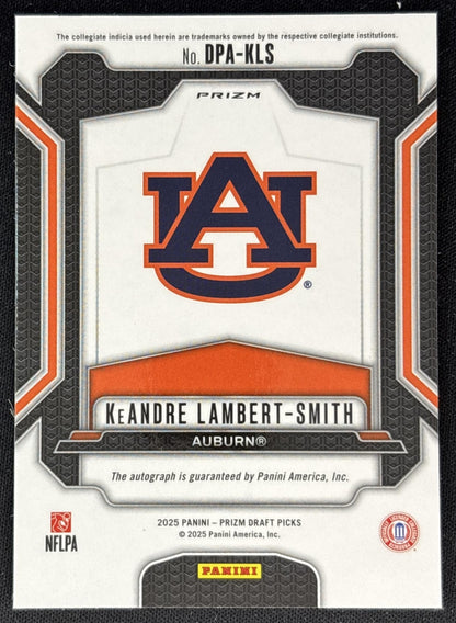 KeAndre Lambert-Smith 2025 Panini Prizm Draft Picks Auto Hyper Tigers Back