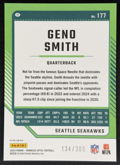 Geno Smith 2024 Panini Donruss Optic Wave /300 Seahawks back