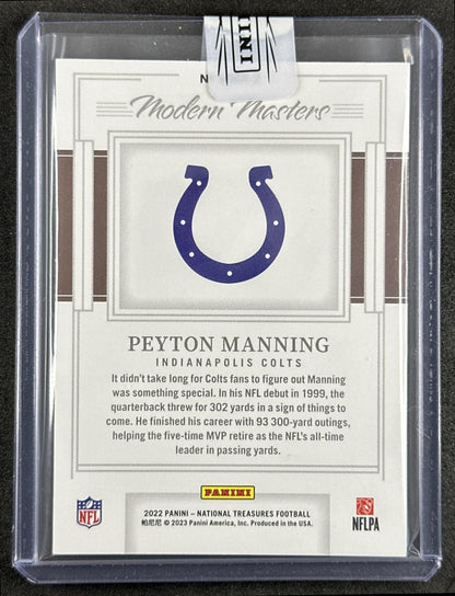 Peyton Manning 2022 Panini National Treasures Modern Masters Holo Silver /25 Colts