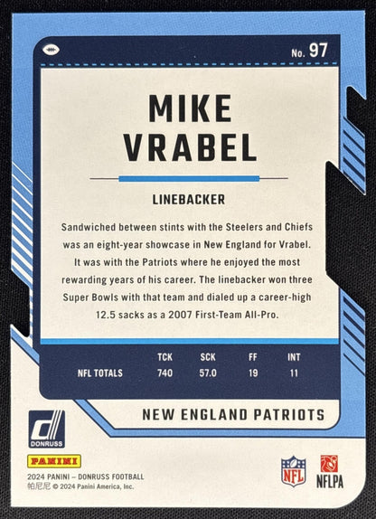 Mike Vrabel 2024 Panini Donruss Press Proof Silver Die Cut /75
