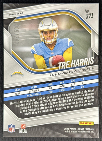 Tre Harris 2025 Panini Prizm Orange /249 Chargers