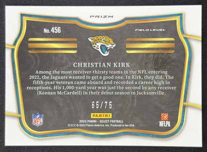 Christian Kirk 2022 Panini Select Tri Color Prizm /75 Jaguars Jacksonville Jaguars