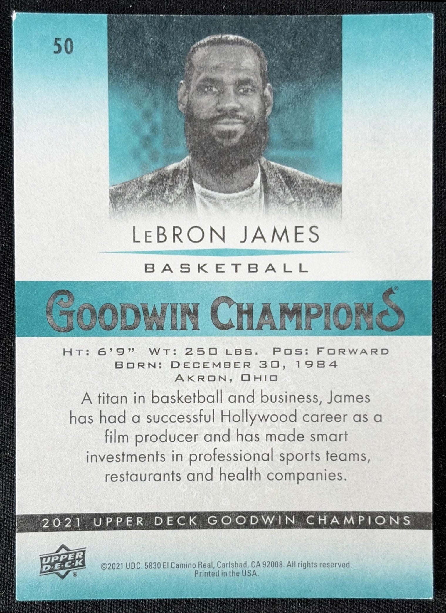 LeBron James 2021 Upper Deck Goodwin Champions