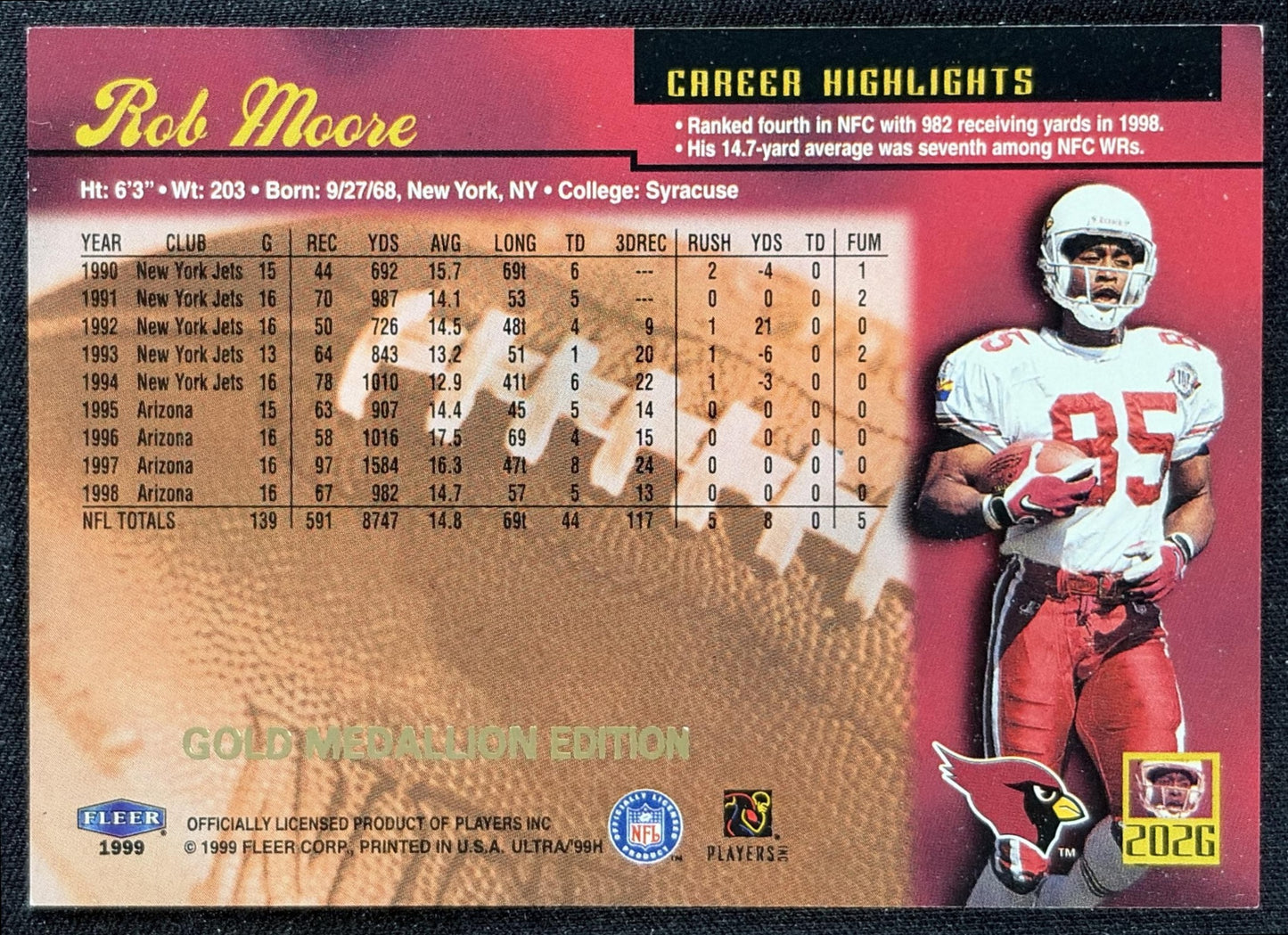 Rob Moore 1999 Fleer Ultra Cardinals